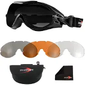 Bobster Phoenix Otg With 3 Interchangeable Lenses Off-road Goggles Noir Amber / Clear / Smoke
