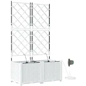 vidaXL Pots de jardin Blanc 80 x 40 x 142 cm Acier