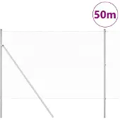 vidaXL Clôture hexagonale à fixer au sol, 50 x 1,6 m, acier galvanisé, argenté