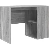 vidaXL Bureau , panneau de particules imitation bois Sonoma gris, 102 x 50 x 75 cm