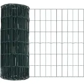 vidaXL Clôture Euro, 0,4 x 25 m, fer revêtu de PVC, vert