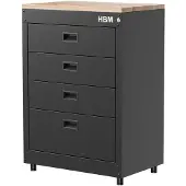 HBM armoire à tiroirs 71 cm, 4 tiroirs, noir