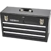 HBM Boîte à outils avec 3 tiroirs, noire