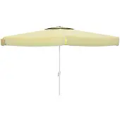 Marbueno Summer Parasol alu 8 baleines D270 cm Polyester Blanc Jardin, piscine et terrasse 10182