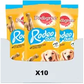 Pedigree Rodeo Duos 12x123g friandises pour chiens adultes au poulet et au bacon