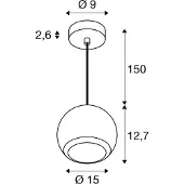 SLV LIGHT EYE 150, Luminaire suspendu, GU10, longueur de suspension 150cm, 1x max. 13W, blanc mat 1008179