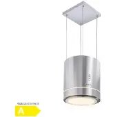 Klarstein Tron Ambience Hotte aspirante en îlot Ø 38 cm Mode recirculation 540 m³/h LED - inox