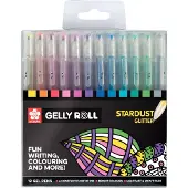 Sakura Crayons gel pailletés - - Gelly Roll Stardust Glitter - Set de 12 - Encre gel fine - Pailleté