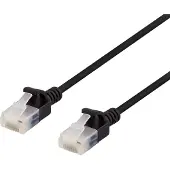 Deltaco U/UTP Cat6a patch cable slim 3.5mm diameter 5m black (U/UTP, CAT6a, 5 m)