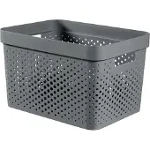 Curver Infinity Box 17 L Gris de charbon de bois en plastique recycl 35,5 x 26,2 x 21,9 cm