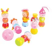 Bigjigs Toys Bigjigs Jeu de quilles en bois Princesse, 7 pcs.