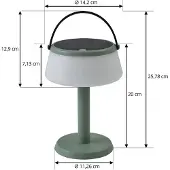 LINDBY - Mikkel Portable Cellule solaire Lampe de Table Dim. Vert