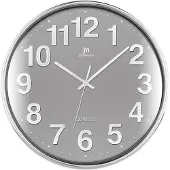 Lowell Justaminute 00816 Horloge à quartz Cercle Chrome, Gris