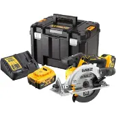 DeWalt Scie circulaire 165 mm XR 18V + 2 batteries 5Ah + coffret Tstak - DCS565P2-QW