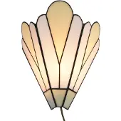 Clayre & Eef LumiLamp 5LL-6365 Applique Tiffany Blanc Beige 20x10x29cm E14 Verre Métal