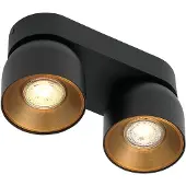 Nordlux Plafonnier LED inclinable Pitcher, Variante : Ø 100 x 240 mm , GU10, 2 x 10 W, noir