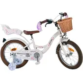 Volare Vélo enfant Blossom pour les filles - 16 pouces en blanc pour rouler en toute sécurité