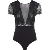 Pieces Shirtbody 'Sicca' noir