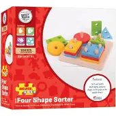 Bigjigs Toys Jeu d'empilage de formes en bois , 17dlg.