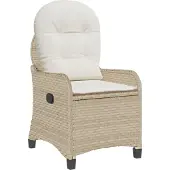 vidaXL , chaise longue beige en polyrotin