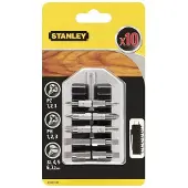 Stanley 5035048372487 STA61481-XJ Juego puntas para atornillar de 10 piezas (Cruciforme Phillips PH, Cruciforme Pozidriv PZ)