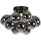 QAZQA Plafonnier design noir avec verre fumé 3 lumières - Uvas
