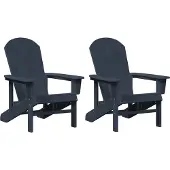 vidaXL Chaise de jardin, lot de 2, bleu marine, 82 x 74 x 92 cm, polyéthylène