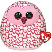 TY Squish-a-Boos Pinky - hibou rose, 30 cm