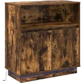 vidaXL Buffet LED Chêne fumé 71 x 34,5 x 75 cm Matériau dérivé du bois