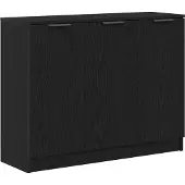 vidaXL Buffet noir aspect chêne 90,5 x 30 x 70 cm en aggloméré