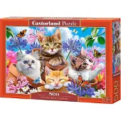 Castorland Puzzle 500 pièces Chatons avec Fleurs 53513