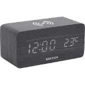 Karlsson - Bloc réveil avec chargeur de téléphone LED - Noir