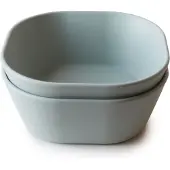 Mushie Square Dinnerware Bowl bol Sage 2 pcs