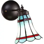 Clayre & Eef Applique Tiffany 17x12x23 cm Bleu Rouge Verre