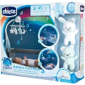 Chicco Carrousel musical avec projection 3 en 1 Rainbow, 0 mois+, Bleu,