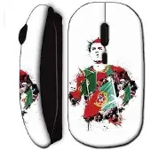 MANIACASE Souris Sans Fil - Cristiano Ronaldo - Football Noir - USB Wifi - Compatible Mac et PC - Noir
