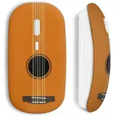 MANIACASE Souris sans fil - Guitare - Orange - Clé USB wifi - Compatible Mac et PC - Technologie sans fil