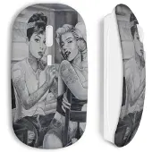MANIACASE Souris sans fil - Marilyn Monroe - Audrey Hepburn - USB WiFi - Compatible Mac et PC - Blanc