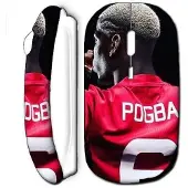 MANIACASE Souris Sans Fil - - Pogba Blanc - Clé USB WiFi incluse - Compatible Mac et PC - Technologie sans fil