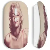 MANIACASE Souris sans fil - - Marilyn - Blanc - Clé USB wifi - Compatible Mac et PC