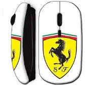 MANIACASE Souris Sans Fil Ferrari Logo Noire
