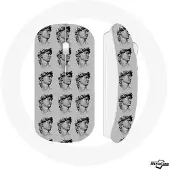 MANIACASE Souris sans fil - - Statue fond gris - USB wifi - Compatible Mac et PC - Gris