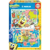 Educa 2 puzzles 100 pieces bob l eponge