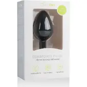 Erotic Treasure Diamond - plug anal avec pierre blanche - taille moyenne - noir