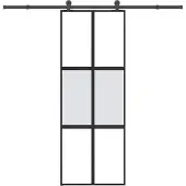 vidaXL Porte coulissante avec ferrure 76x205 cm verre trempé & aluminium