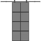 vidaXL Porte coulissante avec ferrure 90x205 cm verre trempé & aluminium
