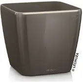 Lechuza Pot Quadro Premium Ls 50 - Kit Complet, Taupe Brillant 50 Cm