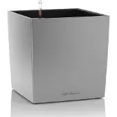 Lechuza Cube Premium 40 - Kit Complet, Argent Métallisé 40 Cm