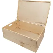 Playwood Boîte de rangement en pin avec couvercle à charnière (40x30x23cm)