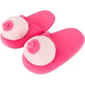 Orion Pantoufles en peluche roses en forme de seins (42-45)